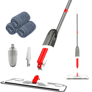 AbiKeerthi Spray Mop for Floor Cleaning Microfiber Mop with Removable Washable Pad Integrated Water Spray Mechanism,360 Degree Easy Cleaning| Multicolour| Cleaning Pad-2( Red)