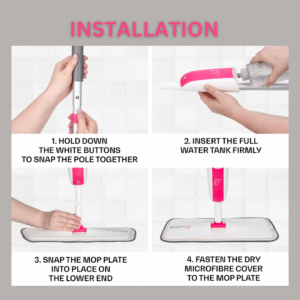 AbiKeerthi Spray Mop for Floor Cleaning Microfiber Mop with Removable Washable Pad Integrated Water Spray Mechanism,360 Degree Easy Cleaning| Multicolour| Cleaning Pad-2( Grey)