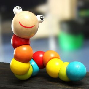 Wooden Caterpillar Twisting Early Educational Toy Set for Kids 2+ Years