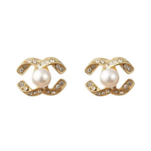 X Shape Pearl Stone Earrings for Girls