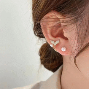 Elegant Pearl Stone Earrings – Korean Design