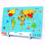 wooden world map puzzle and flags learning board for kids