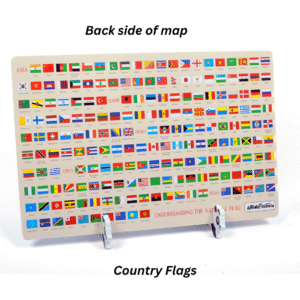 Wooden World Map Puzzle & Country Flags