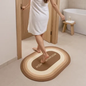 Rubber Bathroom Mat,Anti-Skid Water Soaking Bathroom Rug Door,Floor mat, Soft Quick Dry Water Absorbent Mat for Home Office 40x60cm (brown1)