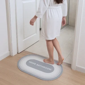 Rubber Bath Mat,Anti-Skid Water Soaking Bathroom Rug Door,Floor mat, Soft Quick Dry Water Absorbent Mat for Home Office 40x60cm (grey1)