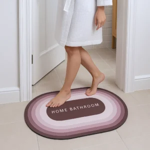Rubber Bathroom Mat,Anti-Skid Water Soaking Bathroom Rug Door,Floor mat, Soft Quick Dry Water Absorbent Mat for Home Office 40x60cm (Dark brown1)