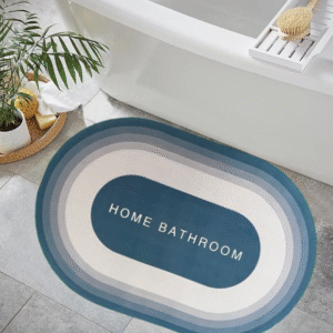 Rubber Bathroom Mat,Anti-Skid Water Soaking Bathroom Rug Door,Floor mat, Soft Quick Dry Water Absorbent Mat for Home Office 40x60cm(blue1)