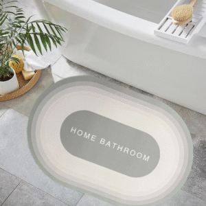 Rubber Bath Mat,Anti-Skid Water Soaking Bathroom Rug Door,Floor mat, Soft Quick Dry Water Absorbent Mat for Home Office 40x60cm (grey1)