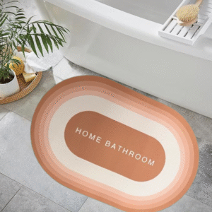 Rubber Bathroom Mat,Anti-Skid Water Soaking Bathroom Rug Door,Floor mat, Soft Quick Dry Water Absorbent Mat for Home Office 40x60cm (brown1)