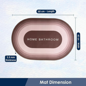Rubber Bathroom Mat,Anti-Skid Water Soaking Bathroom Rug Door,Floor mat, Soft Quick Dry Water Absorbent Mat for Home Office 40x60cm (Dark brown1)