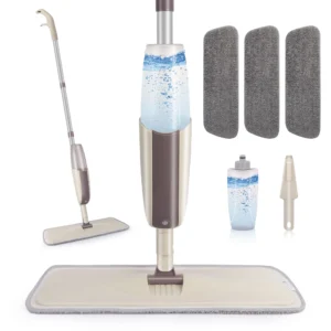 AbiKeerthi Spray Mop for Floor Cleaning Microfiber Mop with Removable Washable Pad Integrated Water Spray Mechanism,360 Degree Easy Cleaning| Multicolour| Cleaning Pad-2( Grey)